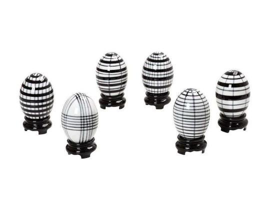 Διακοσμητικό Αυγό Assort (Σετ 6Τμχ) FEG317K6 7cm White-Black Espiel