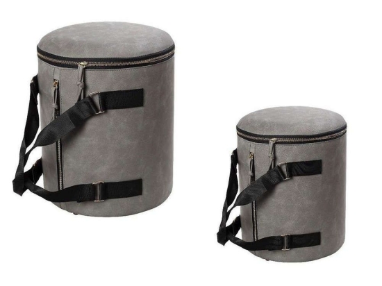 Σκαμπό Με Αποθηκευτικό Χώρο Σετ 2Τμχ POF106 44-38cm Grey Espiel