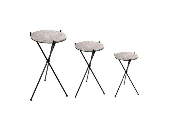 Τραπεζάκι Βοηθητικό Σετ 3Τμχ JAN308 71-61-51cm Black-Grey Espiel