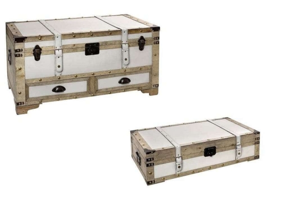 Μπαούλο Σετ 2Τμχ ZAP305 90x45x45,5cm White Espiel Mdf