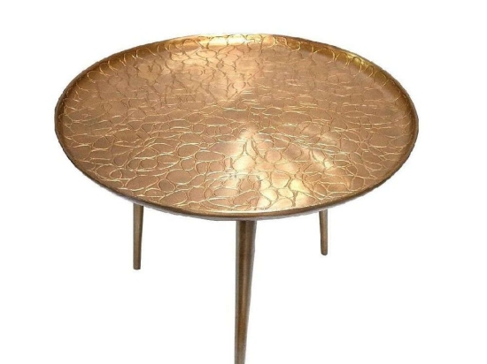 Τραπεζάκι Σαλονιού DUG209 57x57x48cm Gold Espiel Αλουμίνιο