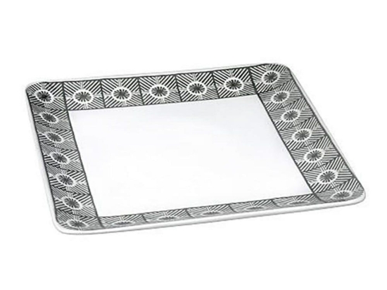 Πιάτο Dande Τετράγωνο Ρηχό Lis101K6 27X27cm Grey-White Espiel Κεραμικό