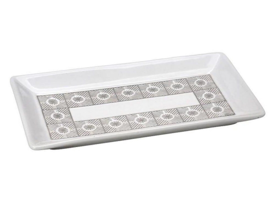 Πιατέλα Dande Τετράγωνη Lis104K4 25X14cm Grey-White Espiel Κεραμικό