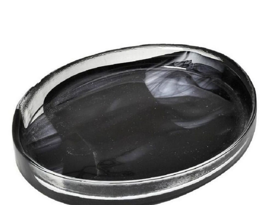Πιατέλα Atlas Οβάλ Alabaster Hor1613K6 21Χ16,5cm Black Espiel Γυαλί
