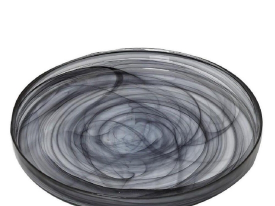 Πιάτο Atlas Στρογγυλό Ρηχό Alabaster Hor1622K6 Φ21cm Black Espiel Γυαλί