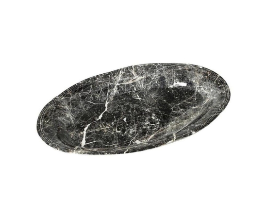 Πιατέλα Marble Οβάλ Rpm208K6 22X14cm Black Espiel Κεραμικό
