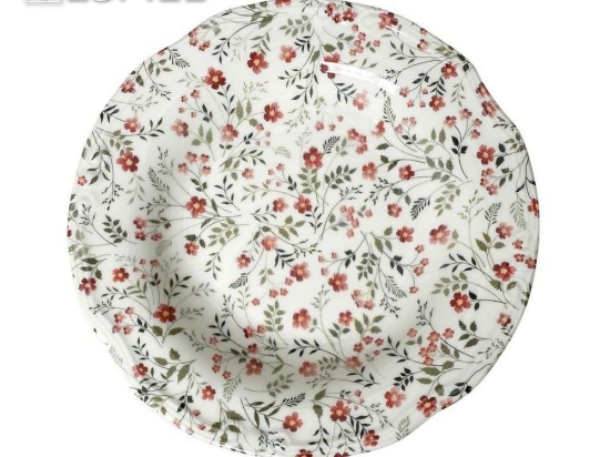 Πιάτο Blossom Βαθύ Rpl202K6 Φ24cm White-Red Espiel Κεραμικό
