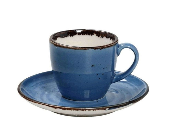 Φλυτζάνι Πορσελάνινο με Πιατάκι Terra TLF112K6 90ml Blue Espiel Πορσελάνη