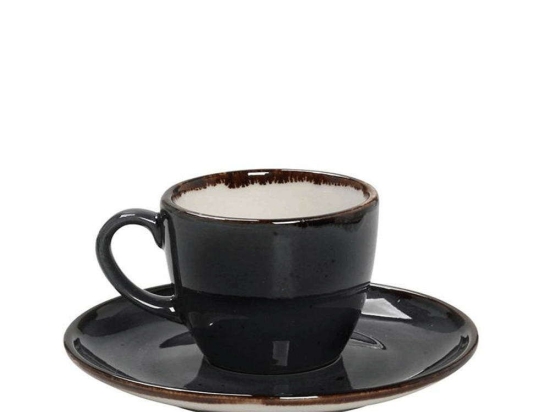 Φλυτζάνι Πορσελάνινο με Πιατάκι Terra TLG112K6 90ml Grey Espiel Πορσελάνη