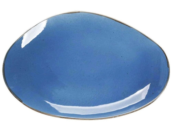 Πιατέλα Σερβρίσματος Οβάλ Terra TLF107K4 36x24,5cm Κεραμική Blue Espiel Κεραμικό