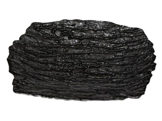 Πιατέλα Παραλληλόγραμμη Ramos Hor1094K6 25X17cm Black Espiel Γυαλί