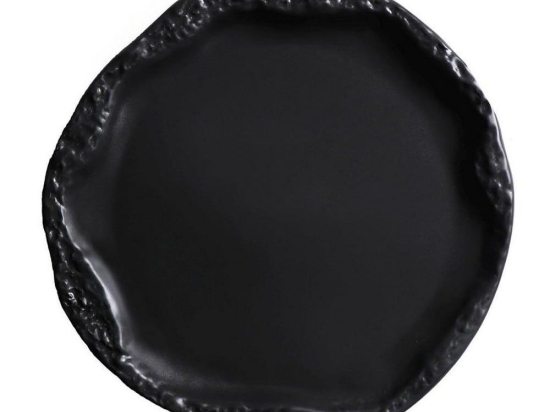 Πιάτο Στρογγυλό Ρηχό Volcano Σετ 4 τμχ Qab102K4 Φ27cm Black Espiel Πορσελάνη