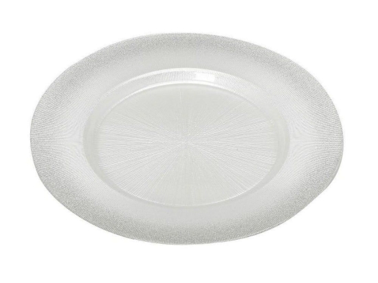 Πιατέλα Στρογγυλή Elit Glitter Ad1819 Φ32cm Silver Espiel Γυαλί