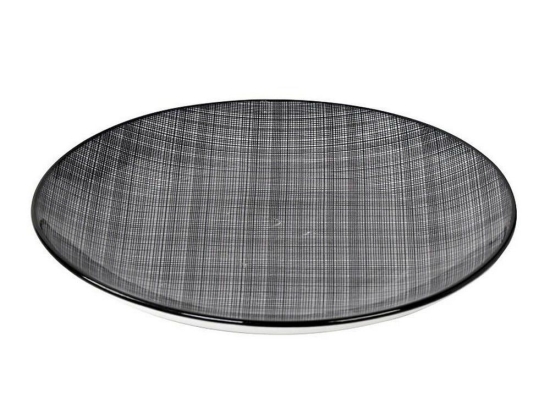 Πιάτο Linea Gray Σετ 6 τμχ Ata102K6 Ρηχό Φ27Cm. Κεραμικό Black Espiel Κεραμικό