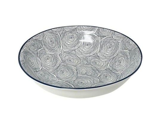 Σαλατιέρα Πορσελάνινη Yar106K4 Φ28cm White-Blue Espiel Medium Πορσελάνη