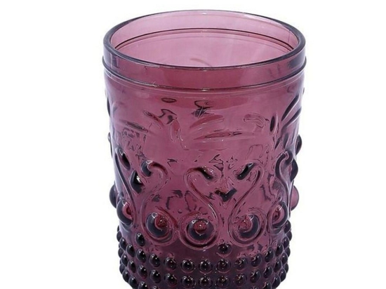 Ποτήρι Whiskey Ανάγλυφο Oxford (Σετ 6τμχ) Hoc1006 Purple Espiel Γυαλί