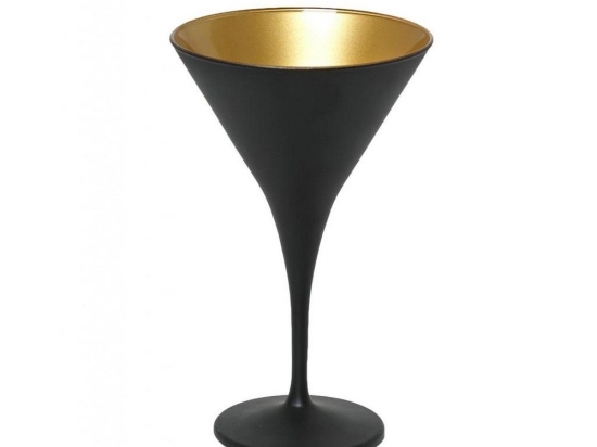 Ποτήρι Martini Κωνικό Maya Mat Σετ 6 τμχ  Rab103K6 5Χ17 5cm Black-Gold Espiel Γυαλί