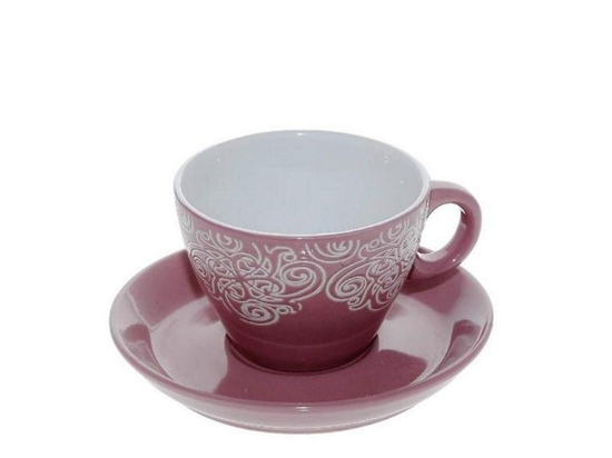 Φλυτζάνι Εσπρέσσο Με Πιατάκι Vienna Hun125K6 Pink Espiel Κεραμικό