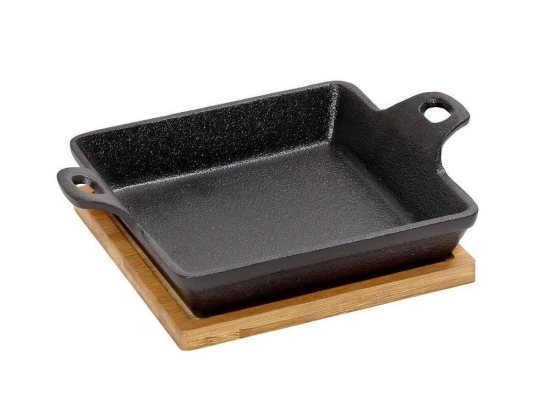 Σαγανάκι Τετράγωνο Με Βάση Bamboo Sag108 20Χ15Χ5,3cm Black Espiel Μαντέμι