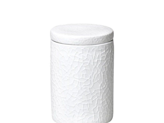 Δοχείο Με Καπάκι Τσαλακωμένο Μεγάλο 16cm Wem707 White Espiel Πορσελάνη