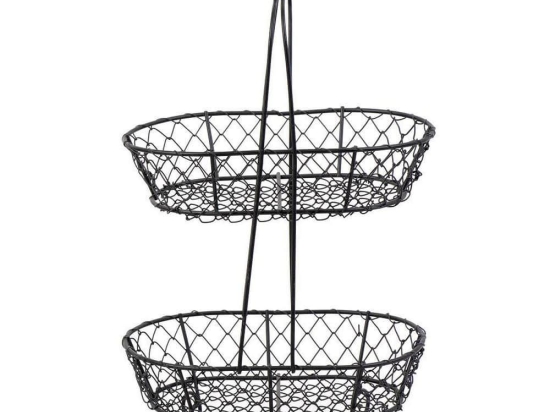 Φρουτιέρα 2 Επιπέδων Tak115 23Χ16Χ36cm Black Espiel Μέταλλο