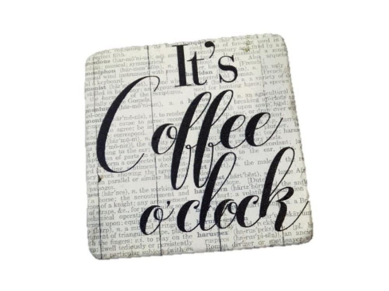 Σουβέρ Τετράγωνα Coffee (Σετ 6τμχ) Nik315 9.5Χ9.5cm White-Black Espiel Κεραμικό