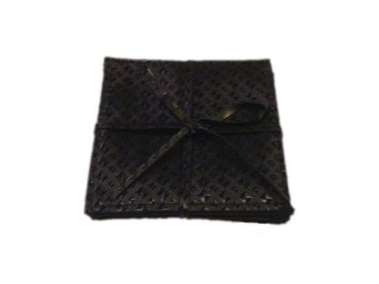 Σουβέρ (4Σετ/6Τμχ) HEN103 10x10cm Black Espiel Πολυέστερ
