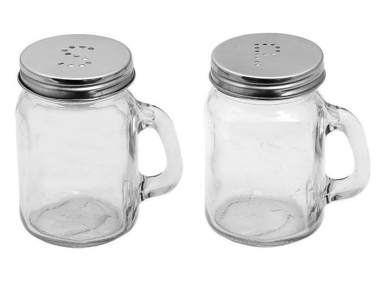 Αλατοπίπερο INT8506 (Σετ 2τμχ) 8,5cm Clear Espiel Μέταλλο,Γυαλί