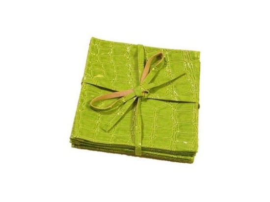 Σουβέρ (4Σετ/6Τμχ) HEN202 10x10cm Green Espiel Πολυέστερ