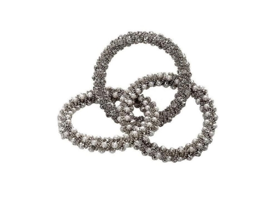 Δαχτυλίδι Πετσέτας Σετ 6 τμχ YRA114K6 6cm Silver Espiel Μέταλλο,Γυαλί