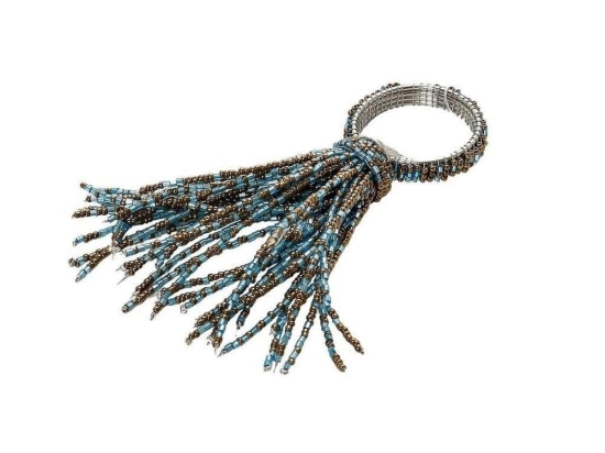 Δαχτυλίδι Πετσέτας Σετ 6 τμχ YRA111K6 6cm Turquoise-Bronze Espiel Μέταλλο,Γυαλί