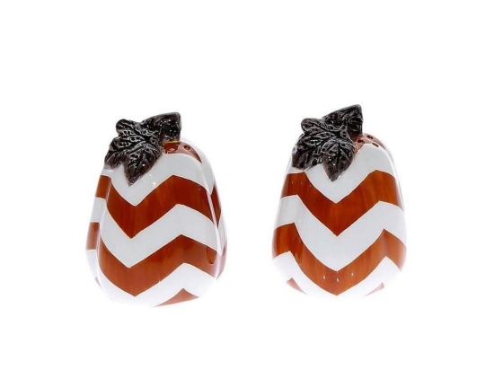 Αλατοπίπερο Κολοκύθα (Σετ 2τμχ) PEN123 6,8cm White-Orange Espiel Κεραμικό
