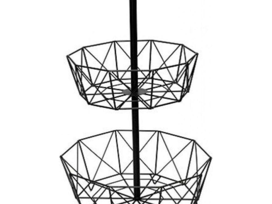 Φρουτιέρα Μεταλλική 2 Επιπέδων AST404 60cm Black Espiel Μέταλλο
