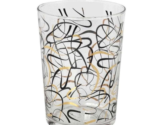 Ποτήρι Νερού Lucia RAB530K6 510ml Γυάλινο Black-Gold Espiel Γυαλί