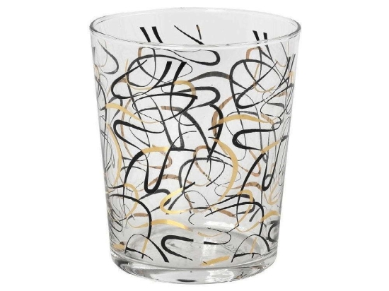 Ποτήρι Νερού Lucia RAB531K6 380ml Γυάλινο Black-Gold Espiel Γυαλί
