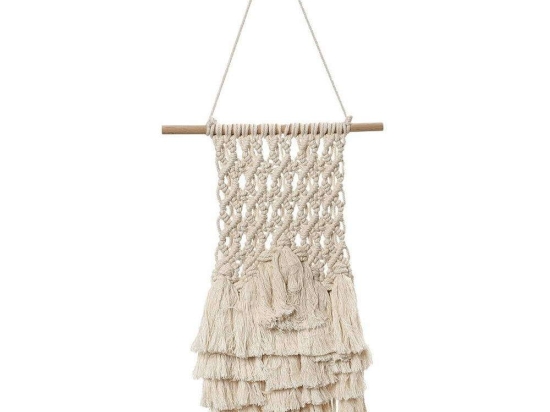 Διακοσμητικό Επιτοίχιο Μακραμέ RAZ128 35x60cm Beige Espiel Βαμβάκι