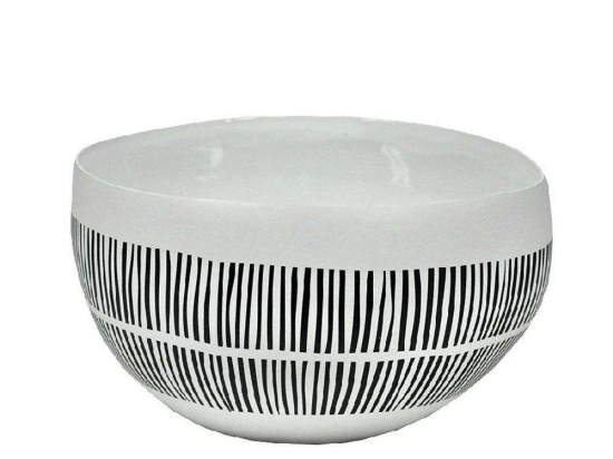 Διακοσμητικό Μπωλ NFU401 19x18x10cm White-Black Espiel Πορσελάνη