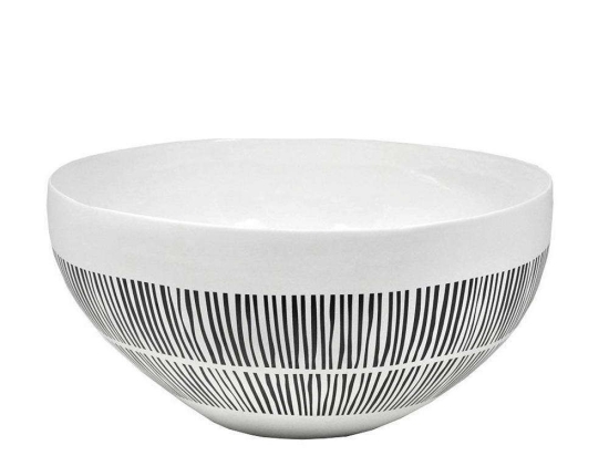 Διακοσμητικό Μπωλ NFU403 25,5x26,5x14,8cm Black-White Espiel Πορσελάνη