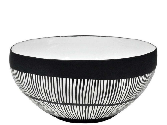 Διακοσμητικό Μπωλ NFU404 25,5x26,5x14,8cm White-Black Espiel Πορσελάνη