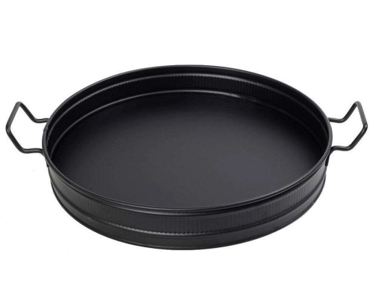 Δίσκος Στρογγυλός Με Λαβές TEM102 46x38x6,5cm Black Espiel Μέταλλο
