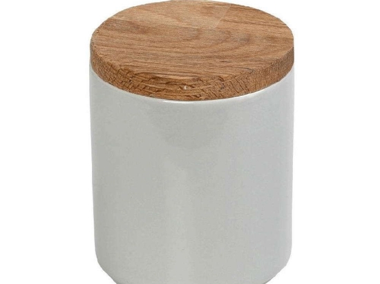 Δοχείο Με Καπάκι Essentials OWA130K6 8x8x9cm Light Grey Espiel Κεραμικό