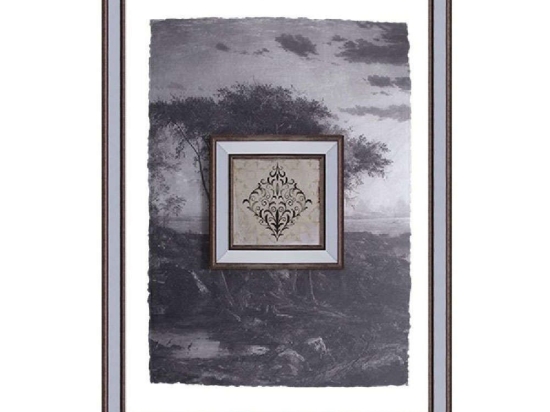 Κάδρο Τοπίο MAF155 56x2x76cm Silver Espiel Κάθετοι Γυαλί,Polyresin