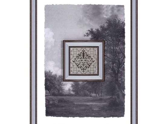 Κάδρο Τοπίο MAF156 56x2x76cm Silver Espiel Κάθετοι Γυαλί,Polyresin