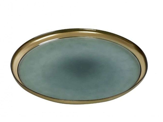 Πιατέλα Διακοσμητική Leona AD4909 33x33x2cm Green Espiel Γυαλί
