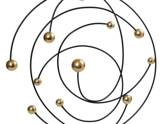 Διακοσμητικό Τοίχου ICY232 66,5x6x65,5cm Black-Gold Espiel Μέταλλο