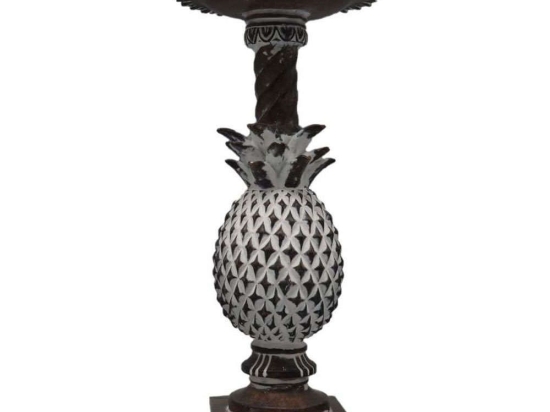 Κηροπήγιο Με Σχέδιο Ανανά FIG206 10,8x10,8x26cm Brown Espiel Πολυρεσίνη