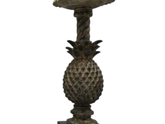 Κηροπήγιο Με Σχέδιο Ανανά FIG207 10,8x10,8x26cm Green Espiel Πολυρεσίνη