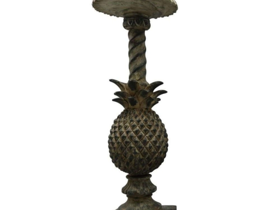 Κηροπήγιο Με Σχέδιο Ανανά FIG205 10,8x10,8x31cm Green Espiel Πολυρεσίνη
