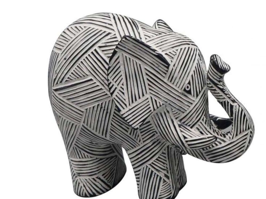 Διακοσμητικός Ελέφαντας FIG222 25x10x21,4cm White-Black Espiel Πολυρεσίνη