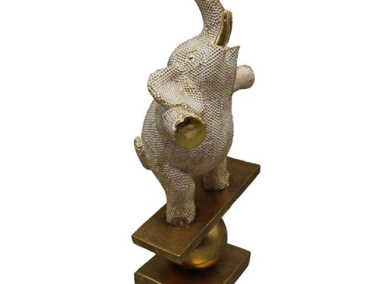 Διακοσμητικός Ελέφαντας FIG221 17,5x9x30,7cm Gold Espiel Πολυρεσίνη